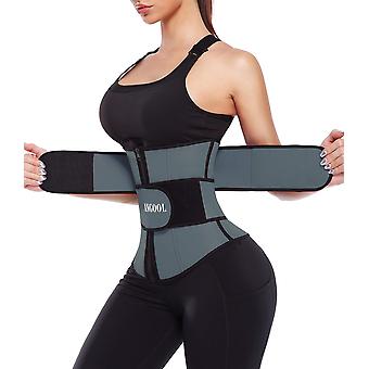 Neopren Waist Trainer For Women,Workout Plus Size Trimmer Belt Sauna Sweat Corset Cincher With Zipper Gray