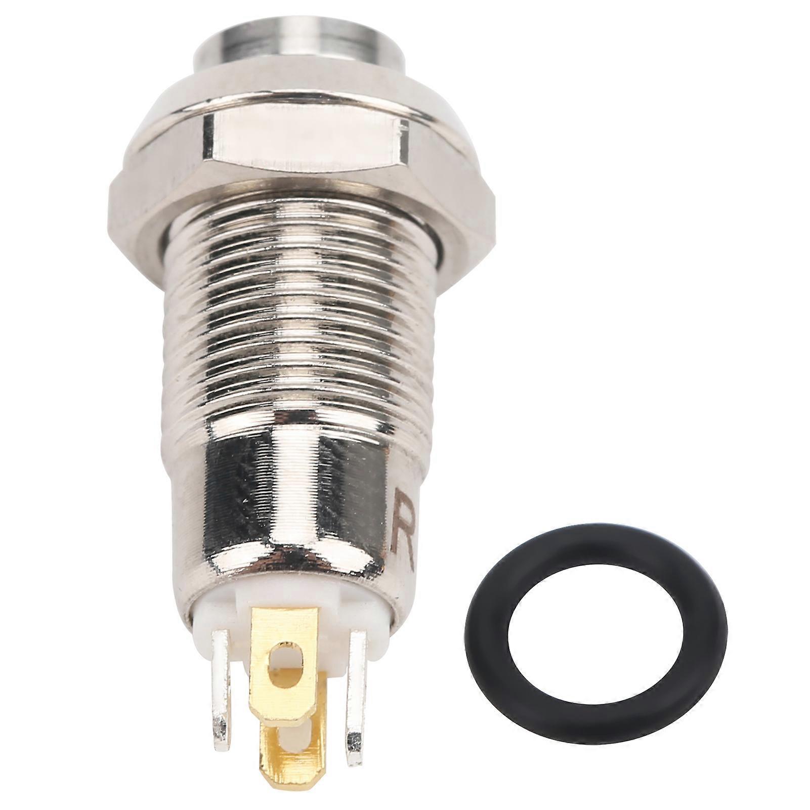 8mm Momentary Push Button Switch Waterproof Push Button Start Switch with Light 3VGreen