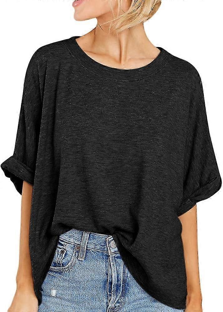 Kvinner Oversized Casual Kortermet Løs Tee Topper