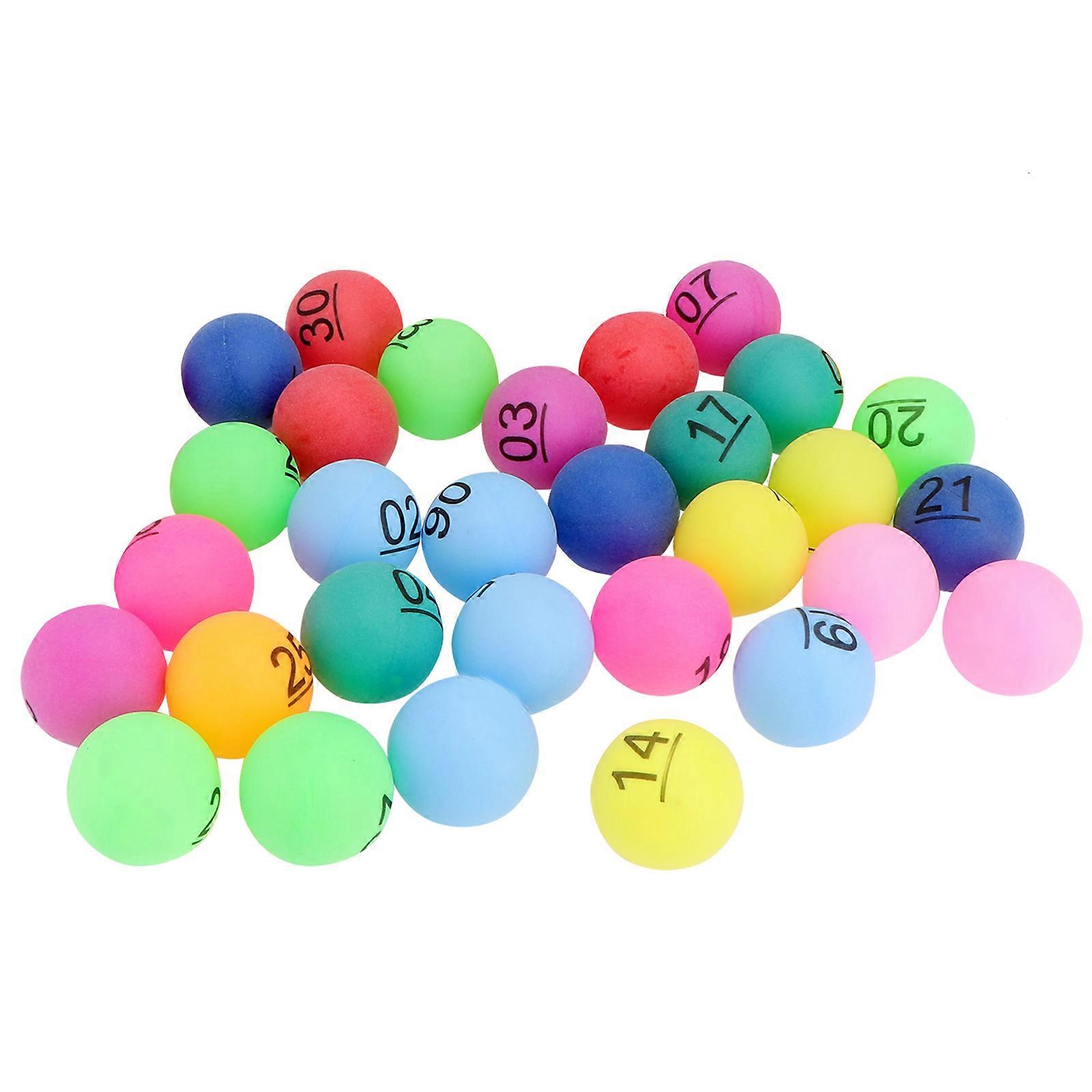 30Pcs 1 to 30 Numbered Ball Colorful Raffle Drawing Ball Party Activity Props
