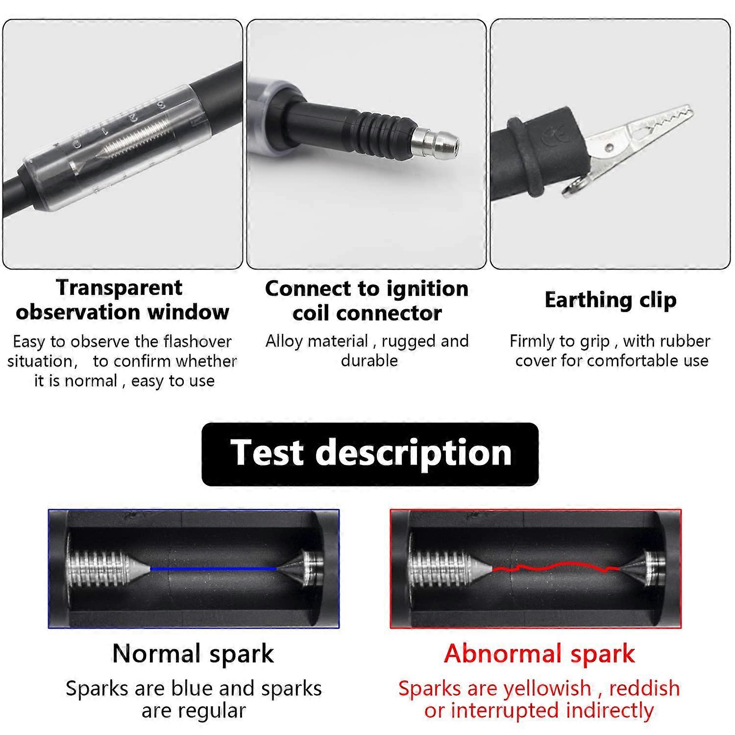 Ignition Coil Detector Tester – 24V Gasoline & Natural Gas – Black Handheld Tool