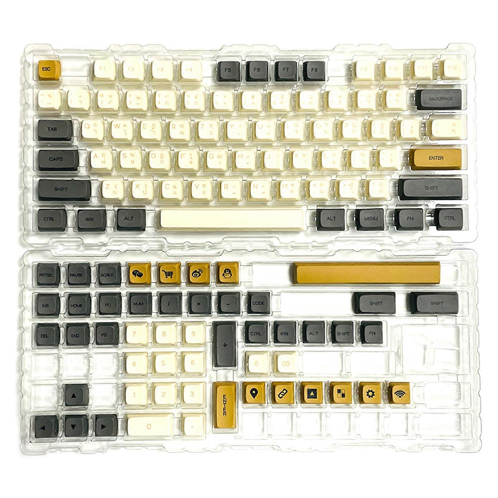 PBT Keycaps Shimmering Theme XDA Height Heat Sublimation 125 Keys Mechanical Keyboard Keycaps Thai Language