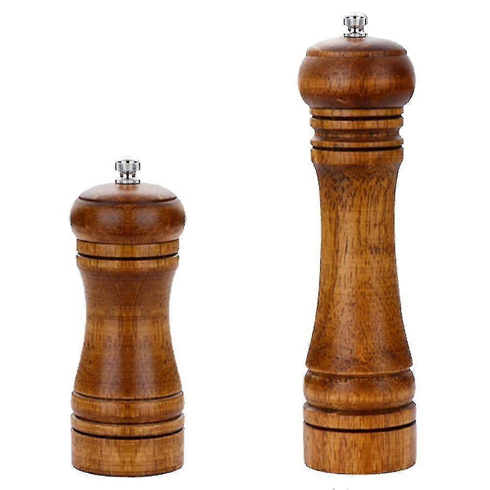2pcs Wood Salt And Pepper Grinder Pepper Mill And