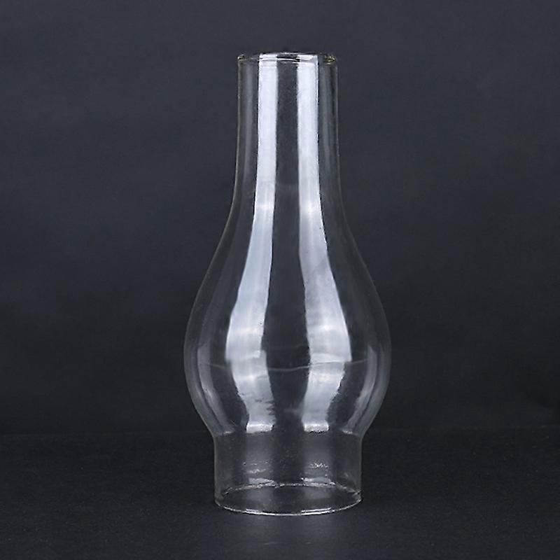 Clear Glass Oil Lamp Shade, 6.49" High with 2.08" Base, Curled Top Design