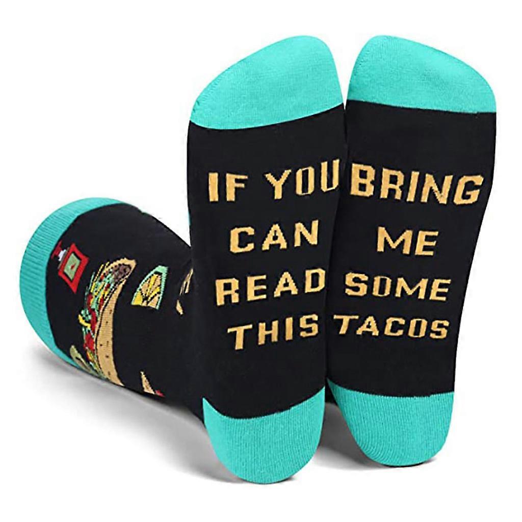  Unisex Funny Saying Crew Socks If You Can Read This Popcorn Sushi Tacos Hosiery