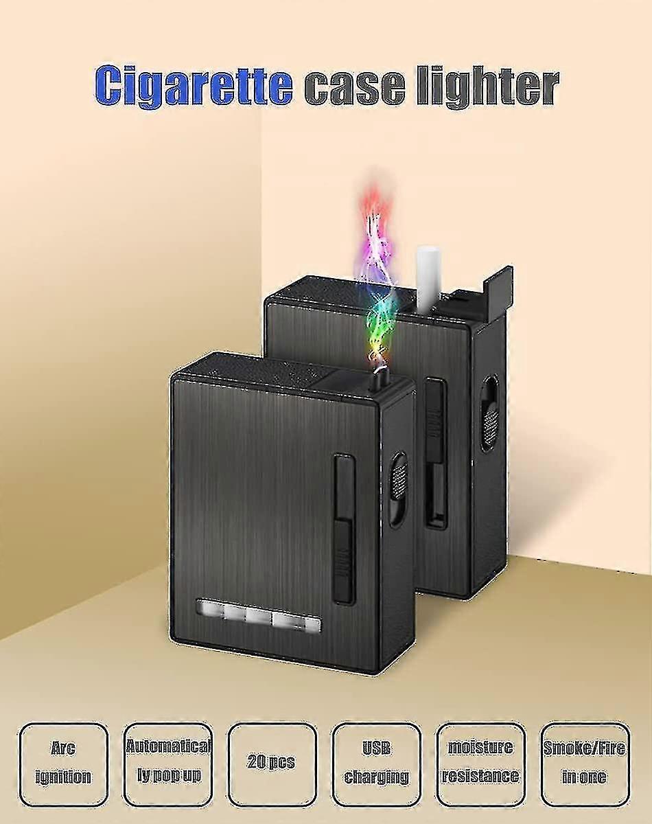 2023, Portable Cigarette Case ,for Cigarettes 20 Cigarettes, (black )