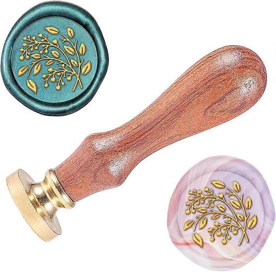 1PC Leaf Brass Sealing Wax Seal Stamp Wood Handle