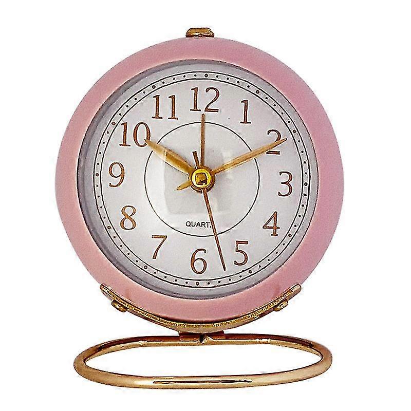 Small Table Clocks, Classic Tabletop Kids Room Analog Alarm Clock Battery Operat