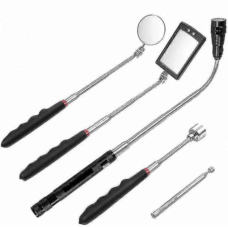 5 Led Telescopic Magnetic Model Tools With 15lbs/1lbs/1lbs/round/square/360 Rotating Telescopic Handle Inspection Mirror