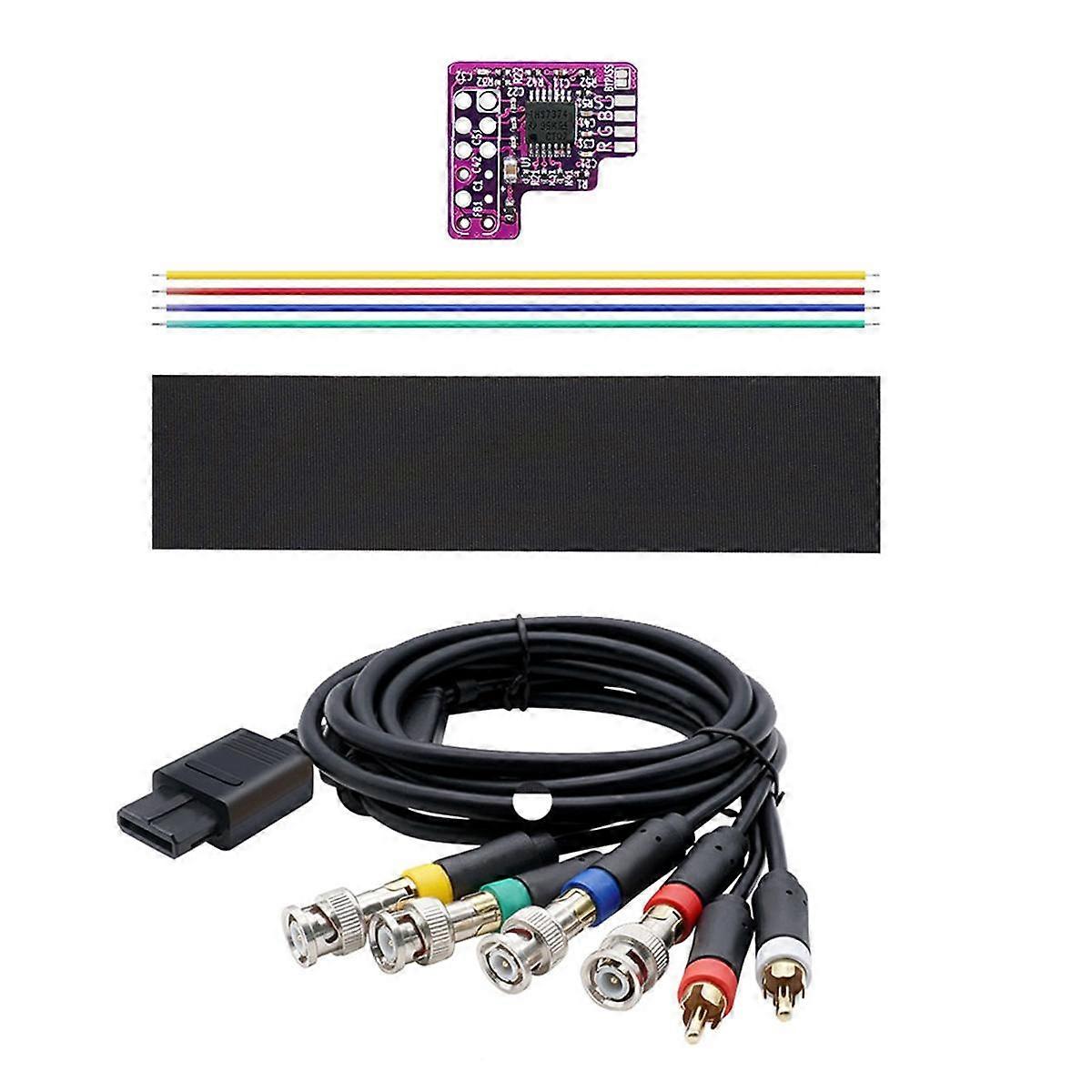 N64 RGB MOD+RGB kábel pre konzoly N64 NTSC Čip modulu RGB pre výstupný modul NTSC modifikovaný RGB