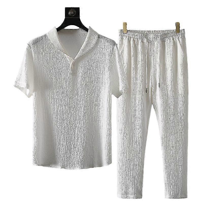 Lässiges Kurzarm-Set für Herren, Lockere Hosensets für den Strandsommer