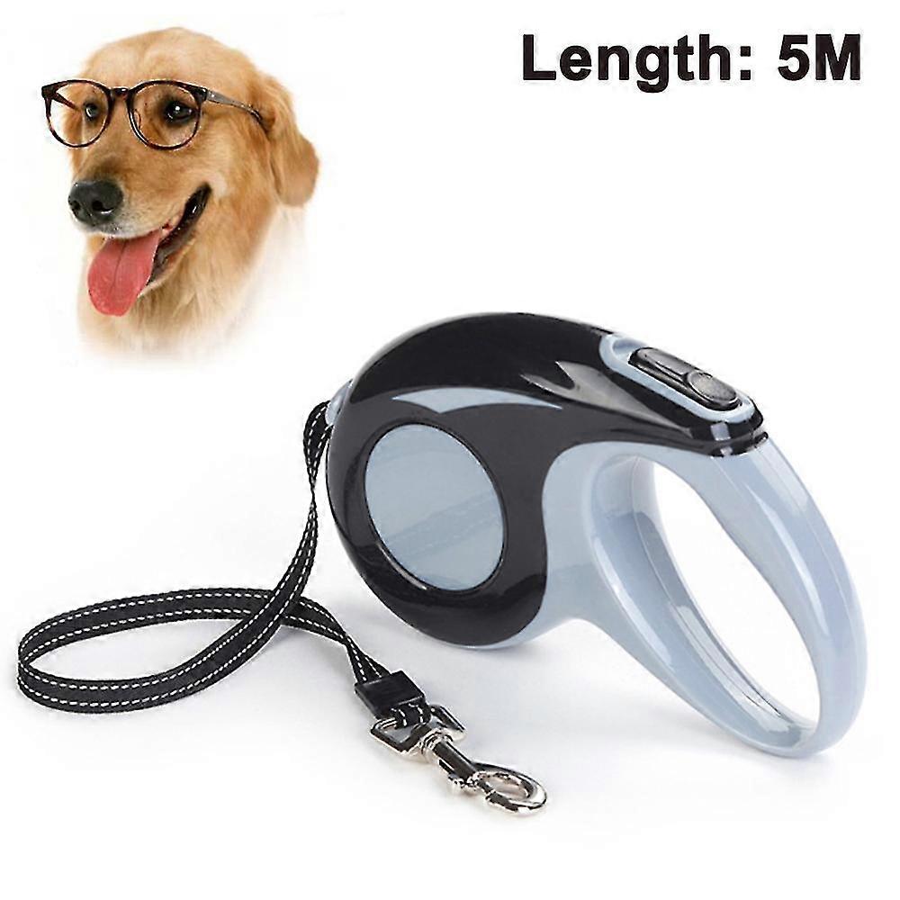 5m dog leash retractable, dog walking leash for large medium small dog