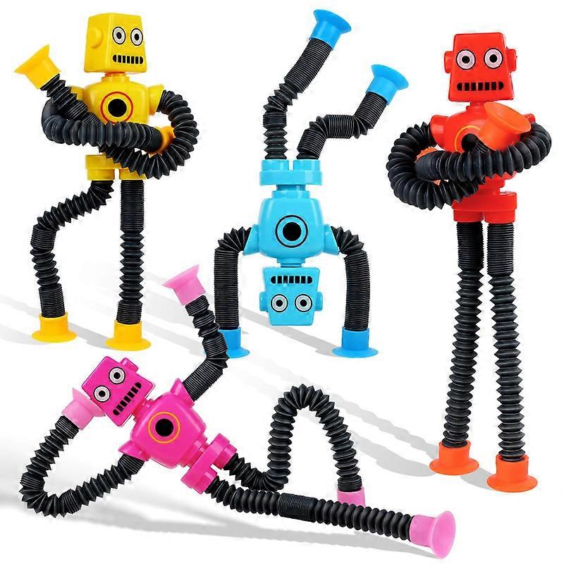 4 Pack Telescopic Suction Cup Robot Toy