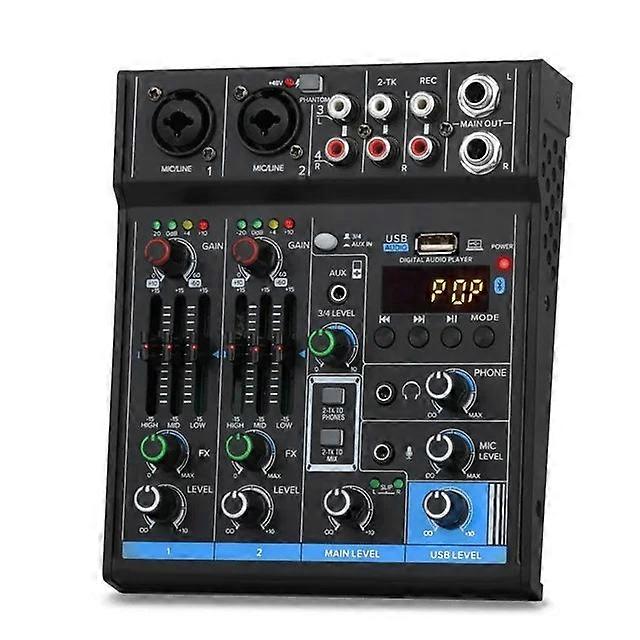M4 4 Channel Bluetooth Mini Audio Mixer Sound Card Dj 16 Digital Effects Noise Reduction Console Usb Recording For Singing Video