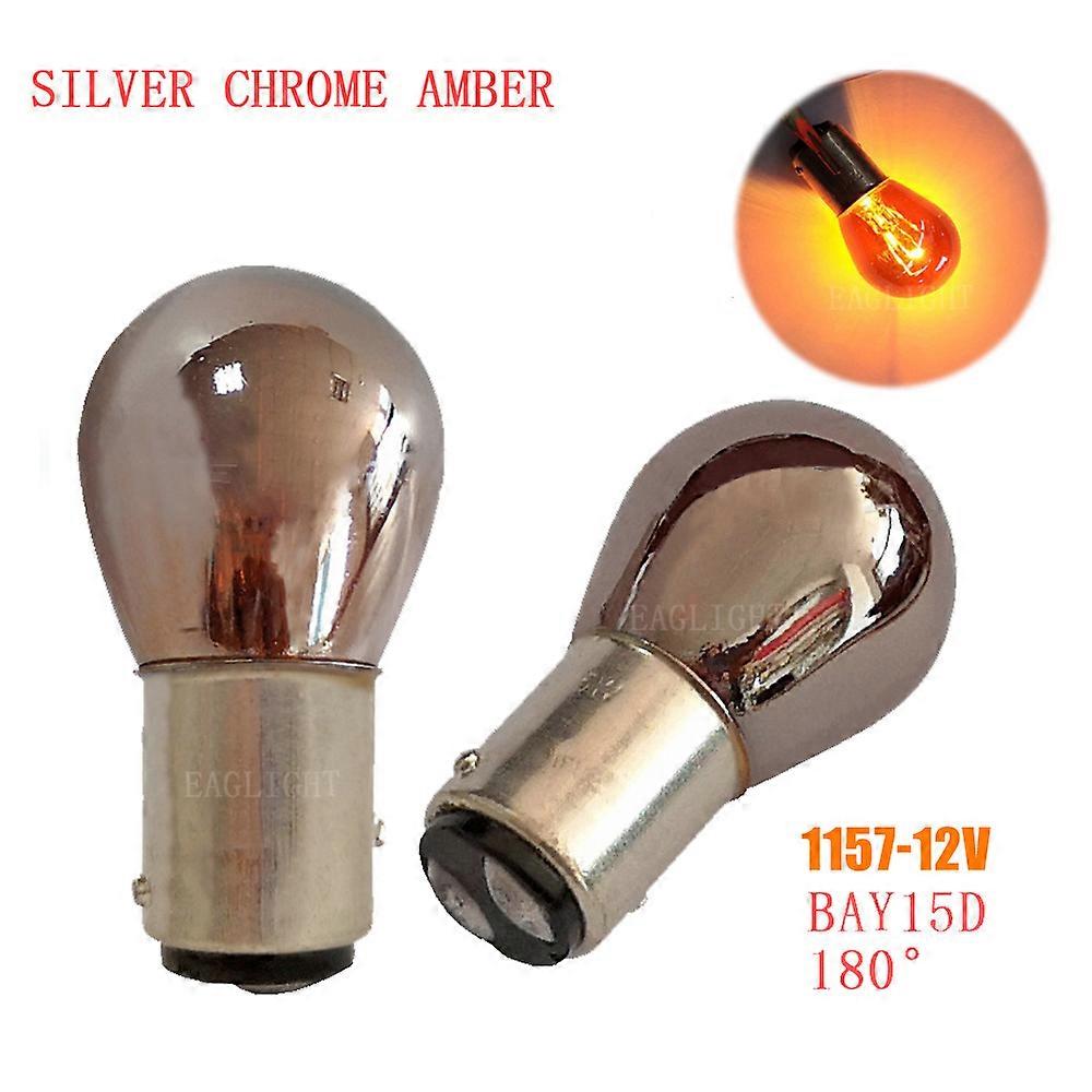 10pcs/Set 1156 BAU15S PY21W Car Indicator Light Brake Reverse Lamp Parking Light Amber Yellow Halogen Lamp DC 12V LED Bulbs