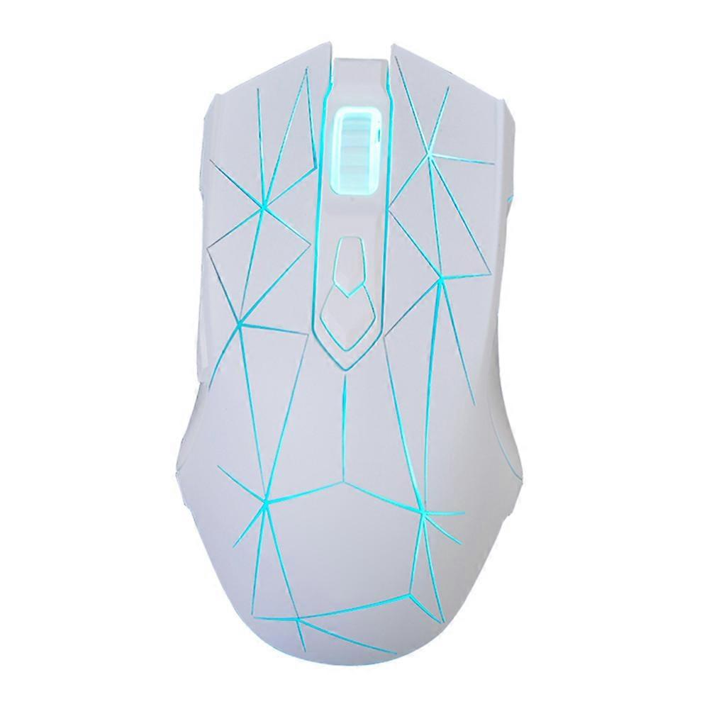 AJ52 7 RGB Backlit Modes Wired Professional E-sport Gaming Mouse Adjustable DPI 750/1000/1250/1500/1750/2000/2500 White+Pattern