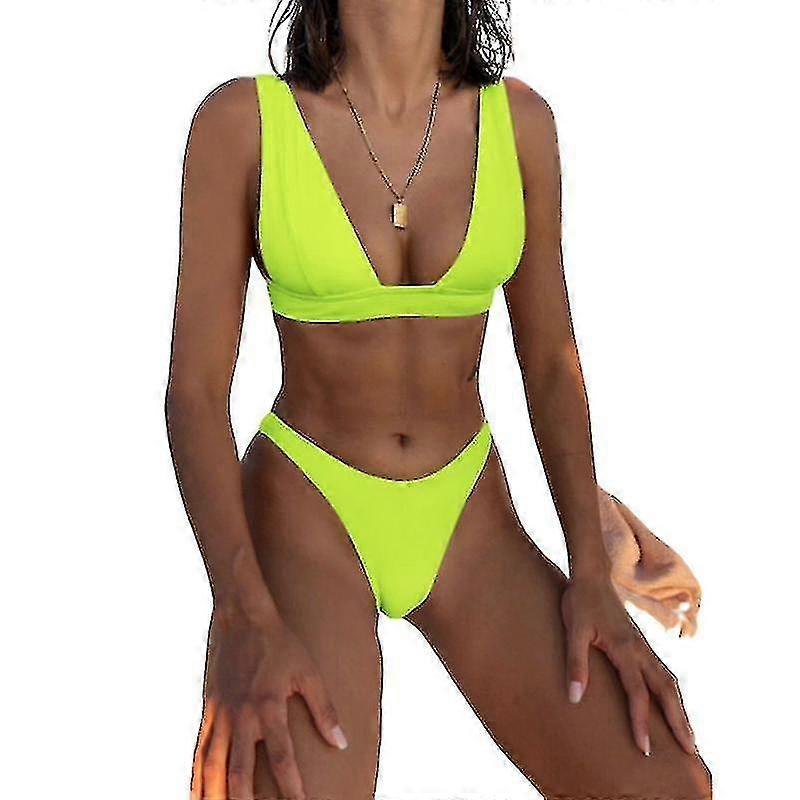 Mimigo Women's Low Waist Bikini Swimsuit Push Up Halter Two Piece Bathing Suit