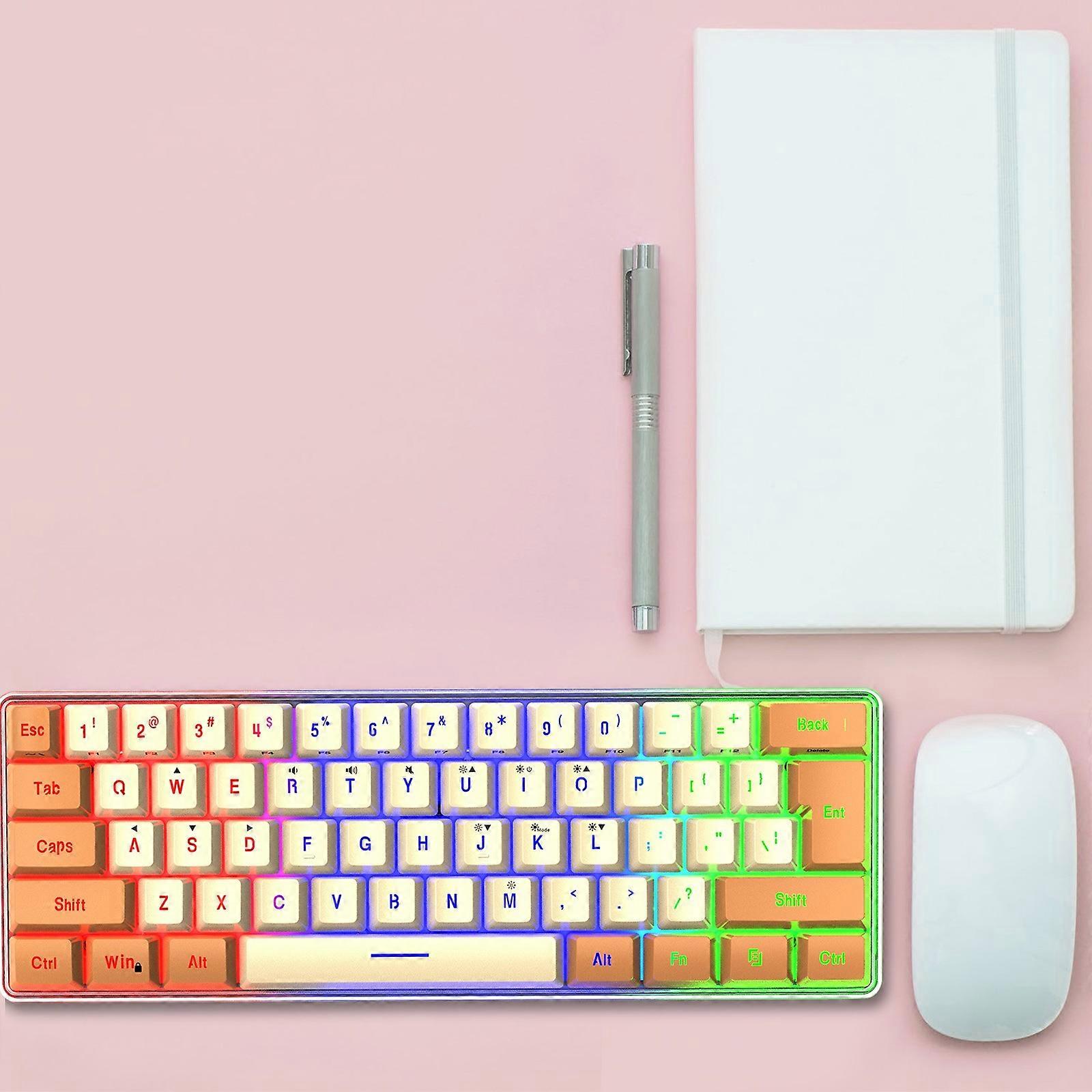 Mechanical Keyboard Wired Compact PC Keyboard Mechanical Gaming Keyboard 61 Keys For Computer/Laptop