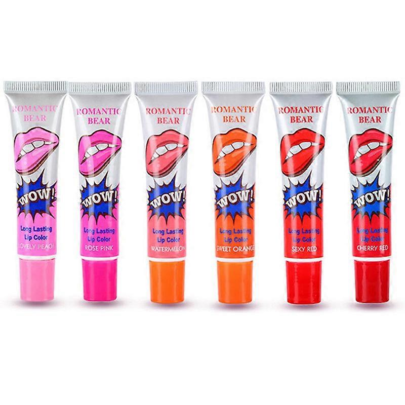 6 Farben Color Peel Off Tint Langlebiger wasserfester Lipgloss