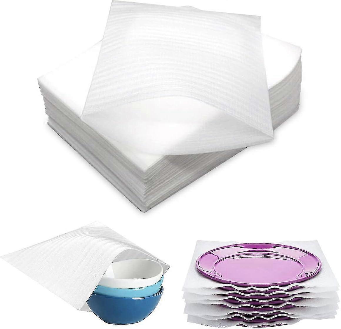 100 Pieces Foam Wrap 20x25cm, Foam Bags, Moving Bubble Wrap, Bubble Wrap Roll, Bubble Wrap, Foam Wrap For Moving Cartons Tableware, Dishes, Plates Whi