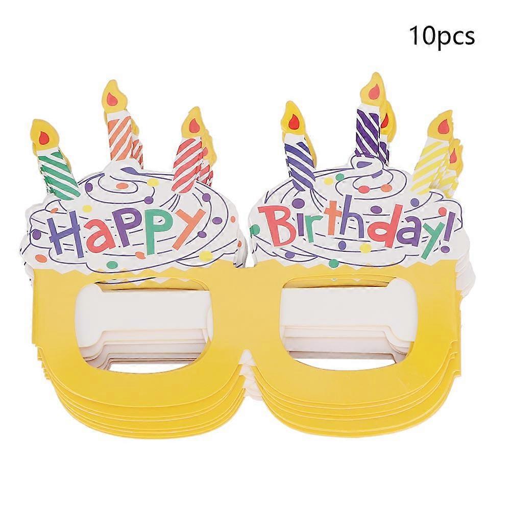 생일 축하 안경 파티 귀여운 참신 장식 종이 안경 프레임 옐로우 캔들