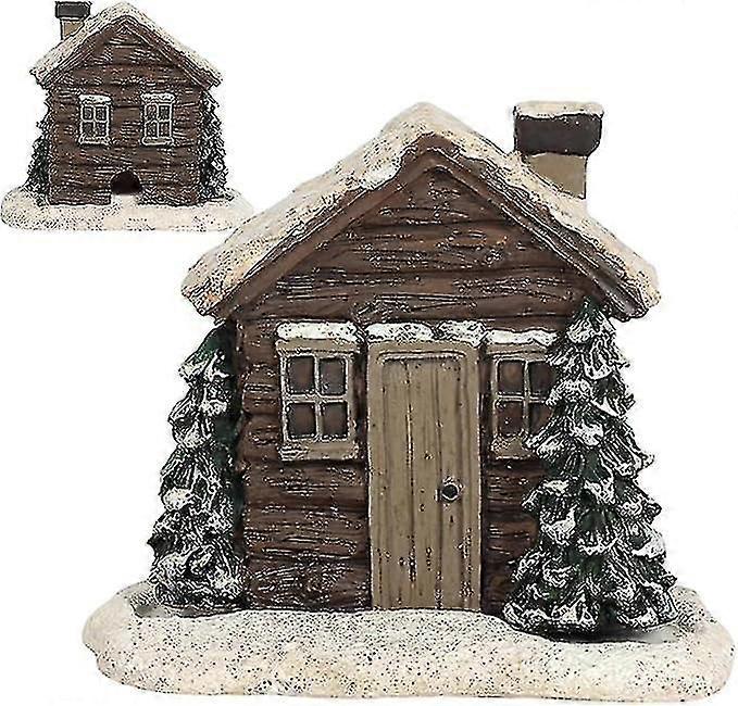 Log Cabin Incense Burner, Log Cabin Snowy Winter Incense Cone Burner