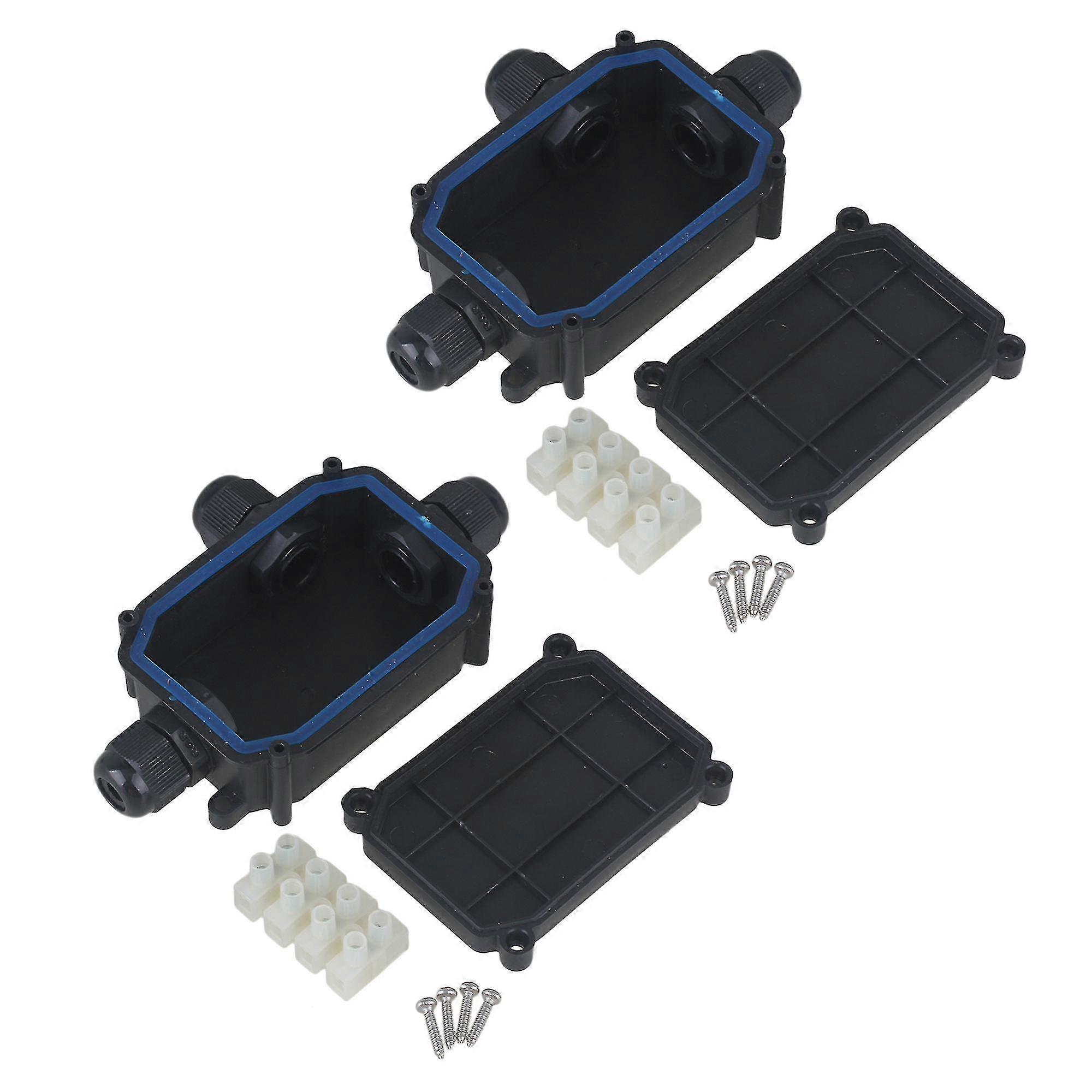 2pcs Outdoor Ip66 3way Cable Wire Connector Electrical Junction Boxes