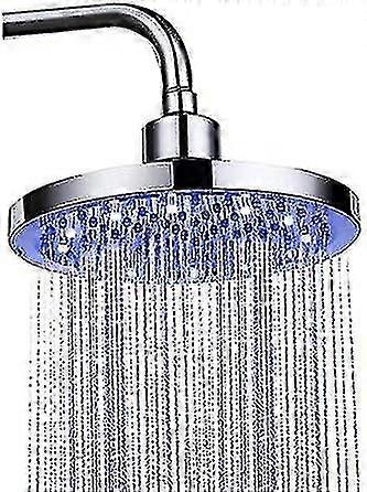 Rain Shower Head, 6" Round Led Shower Head With 3 Color Temperature Controlled Lights Auto Change Rain Shower High Pressure Bathroom