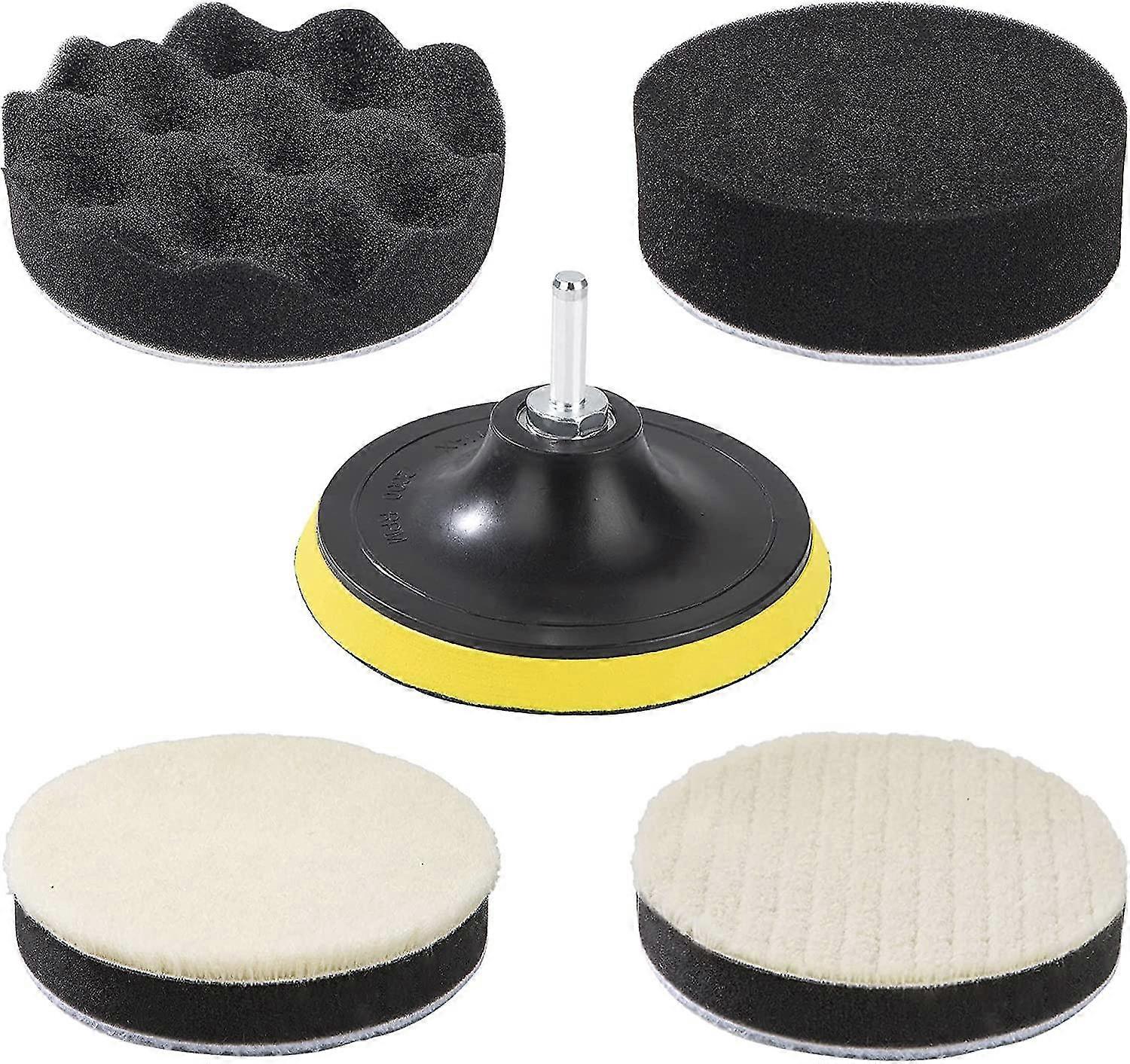 Car Polishing Sponge, Heilwiy Car Polishing Pad Set Made Of Sponge And Wool Polishing Gift