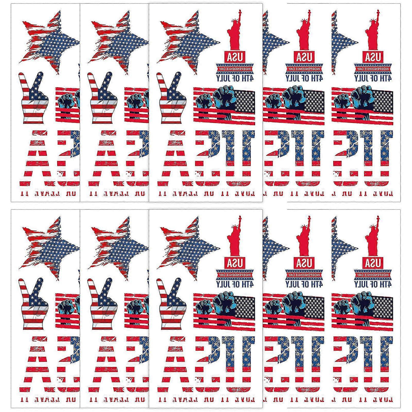 Independence Day Waterproof Sweat Face Tattoo Sticker Decoration Props