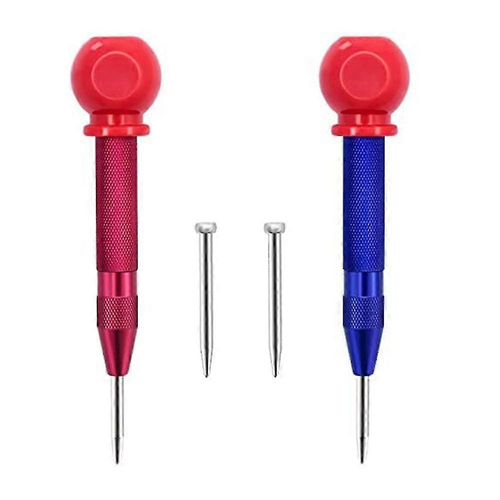 Automatic Center Punch,2 Pack Center Hole Punch,adjustable Spring Loaded Tension Punches Tool(with