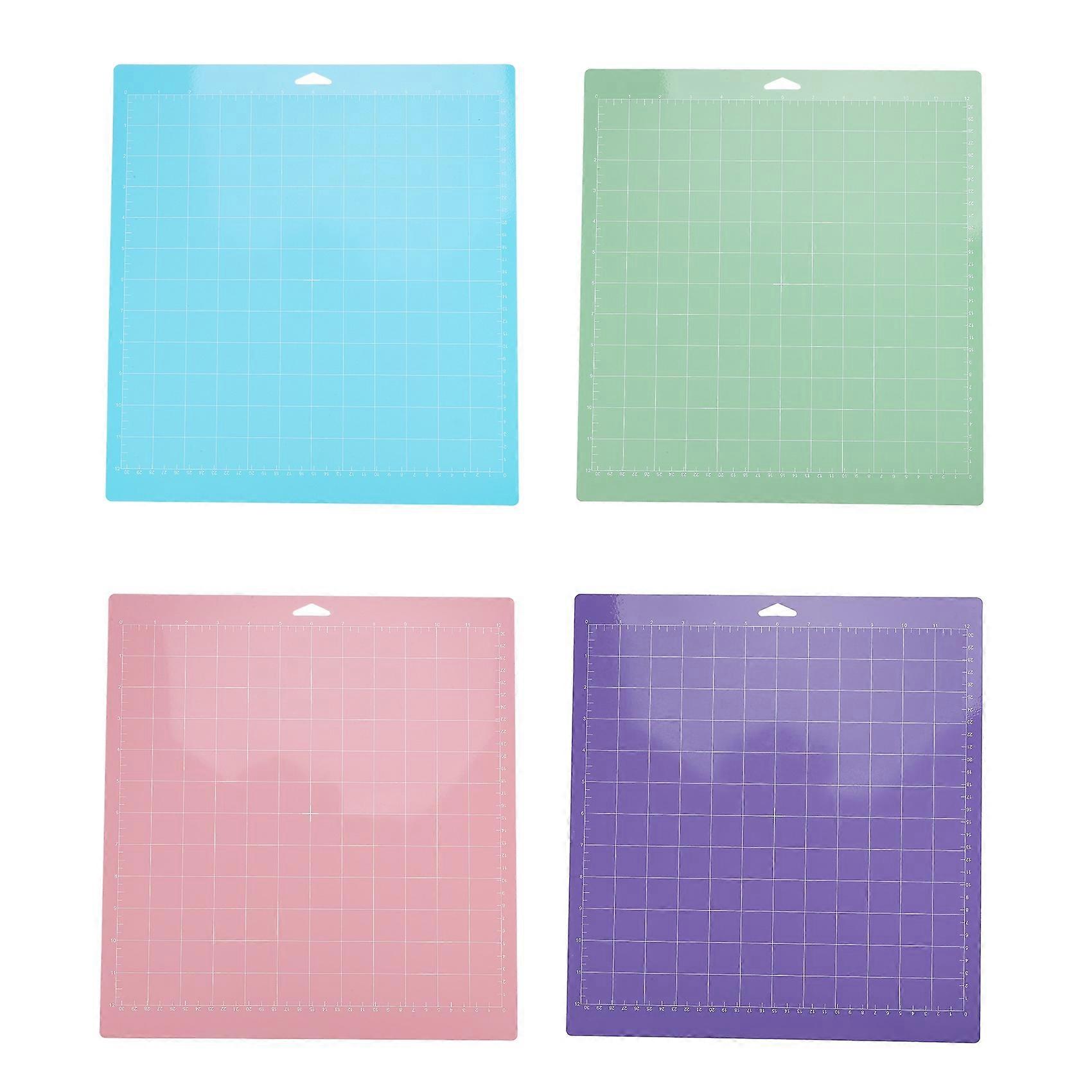 4 Pcs Mixed Color PVC Cutting Mat Grid Cutting Pads Cutting Plotter Pad Replacement Accessories for