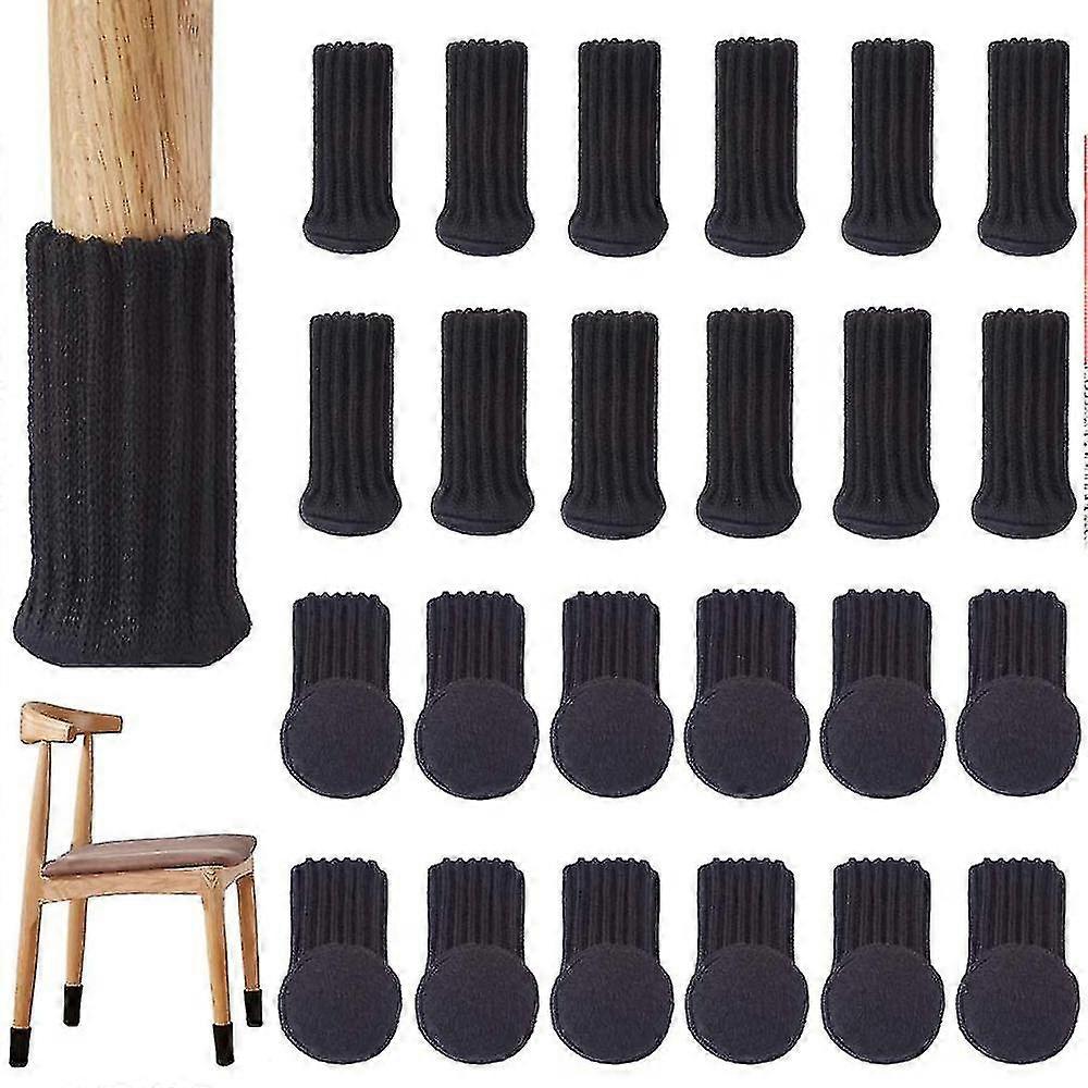 24pcs Chair Socks Furniture Socks Non-slip Elastic Chair Leg Feet Socks Covers, Knitted Furniture Pads For Furniture Feet Girth Knitte