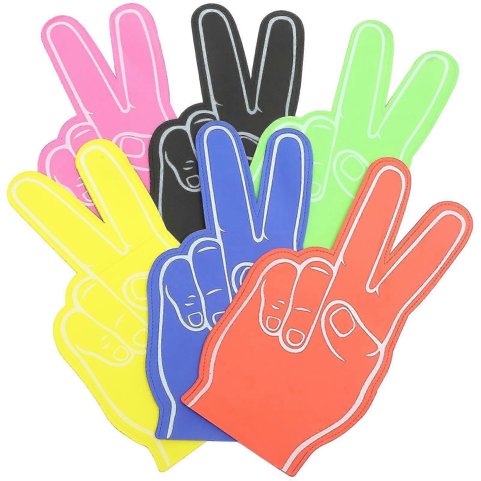 6pcs Foam Fingers For Hands Cheering Colorful Cheerleading Foam Fingers Props Cheering Finger Props