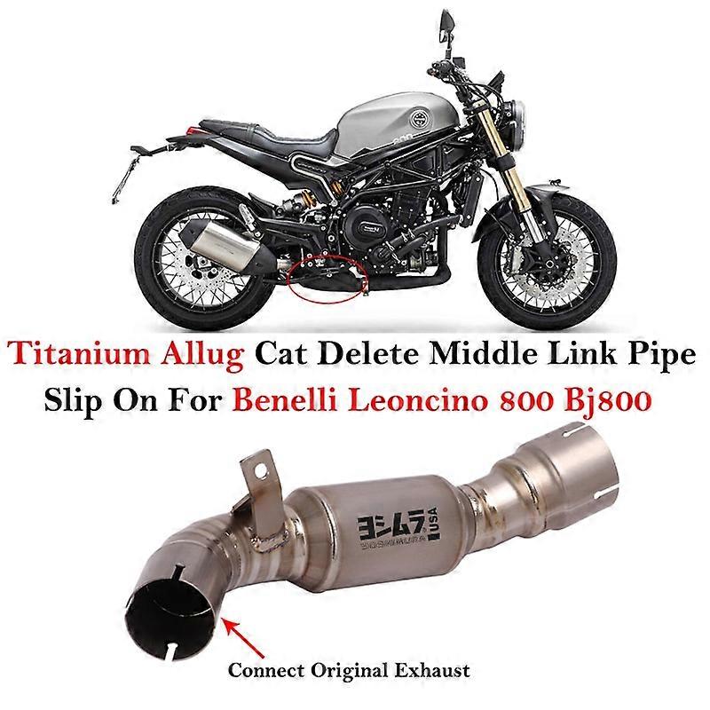 Titanium Alloy For Benelli Leoncino 800 BJ800 Motorcycle Exhaust Escape System Link Pipe Catalyst Delete Eliminator Enhanced