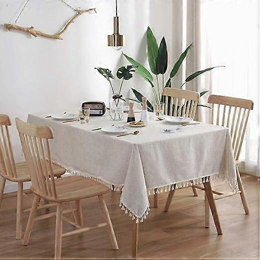 90*90cm,Rectangular Tablecloth Solid Color Tassel Rectangular Tablecloth Cotton Tablecloth Tablecloth Suitable for Home Kitchen Decoration, Various S