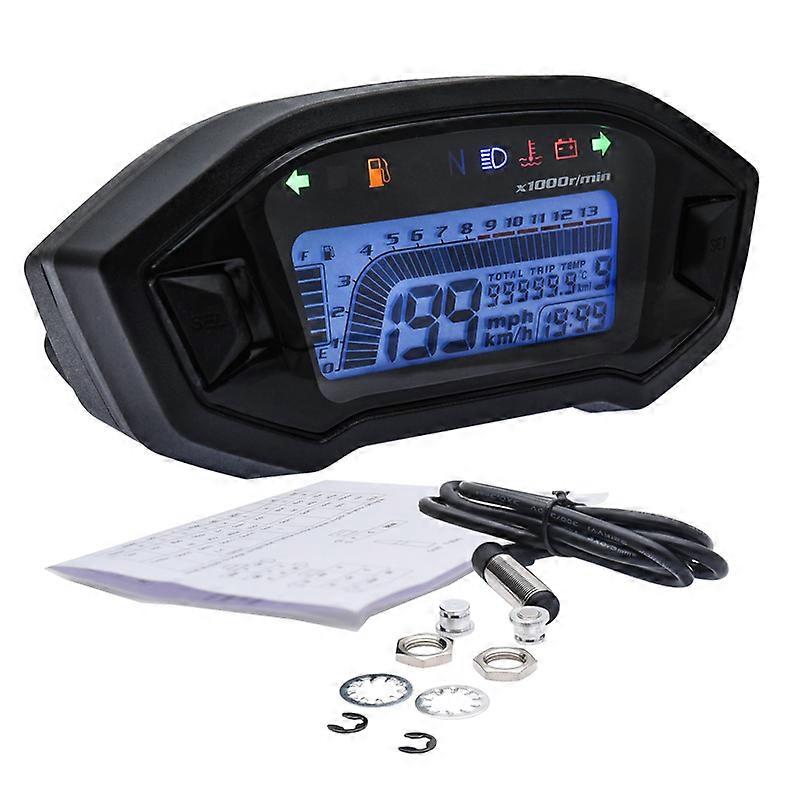 2021 New Digital Speedometer Tachometer Voltmeter Water Temp Fuel Tachometer For Motorcycle Speedometer Odometer~24065