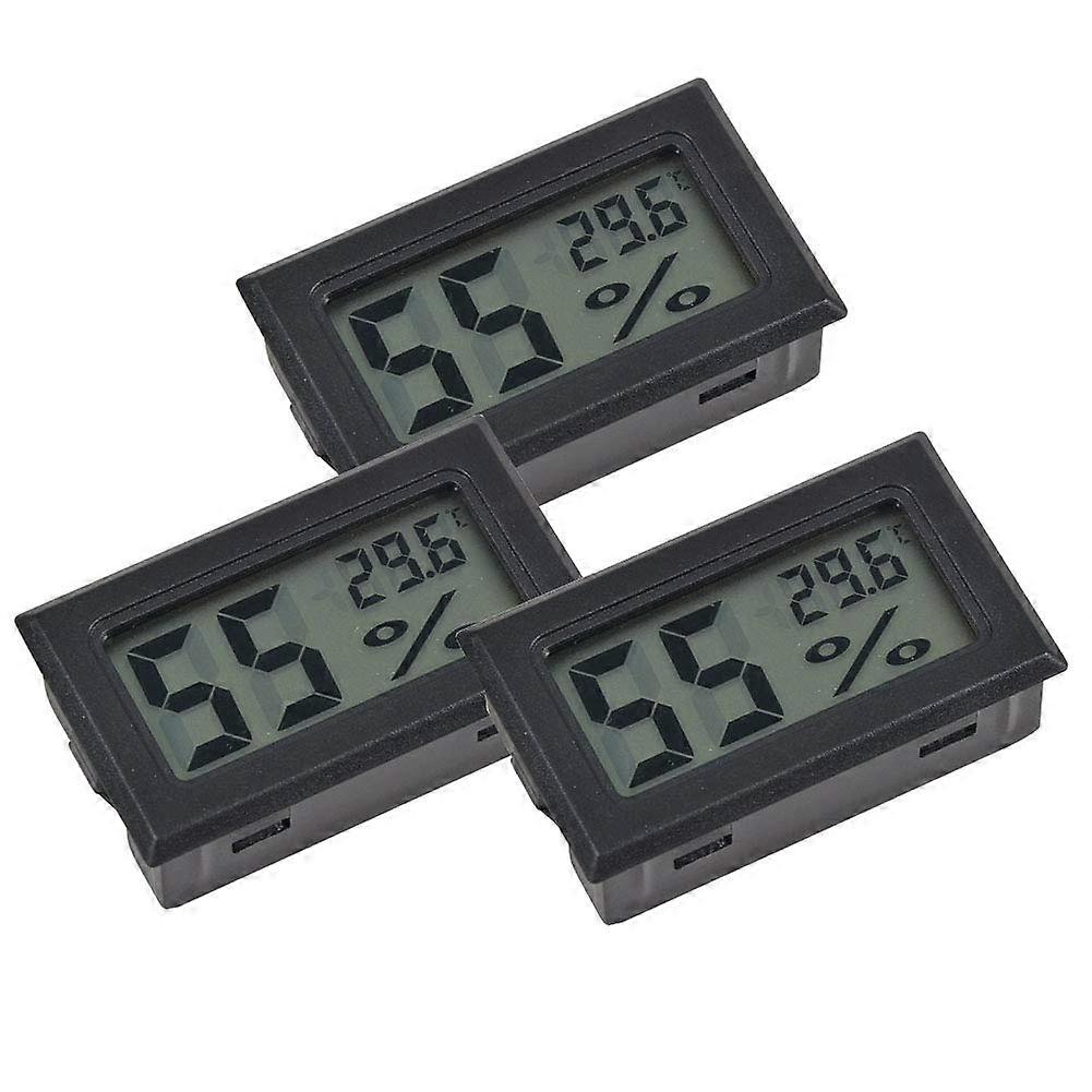XHX 3er-Set Mini-Hygrometer-Thermometer Thermometer (schwarz).