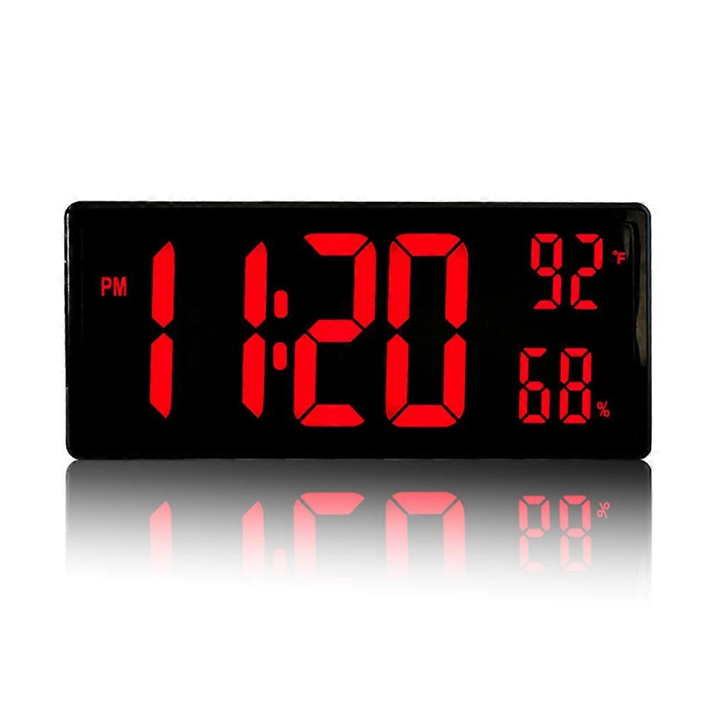 Electronic Wall Clock Temperature And Humidity Luminous Large Screen Style2