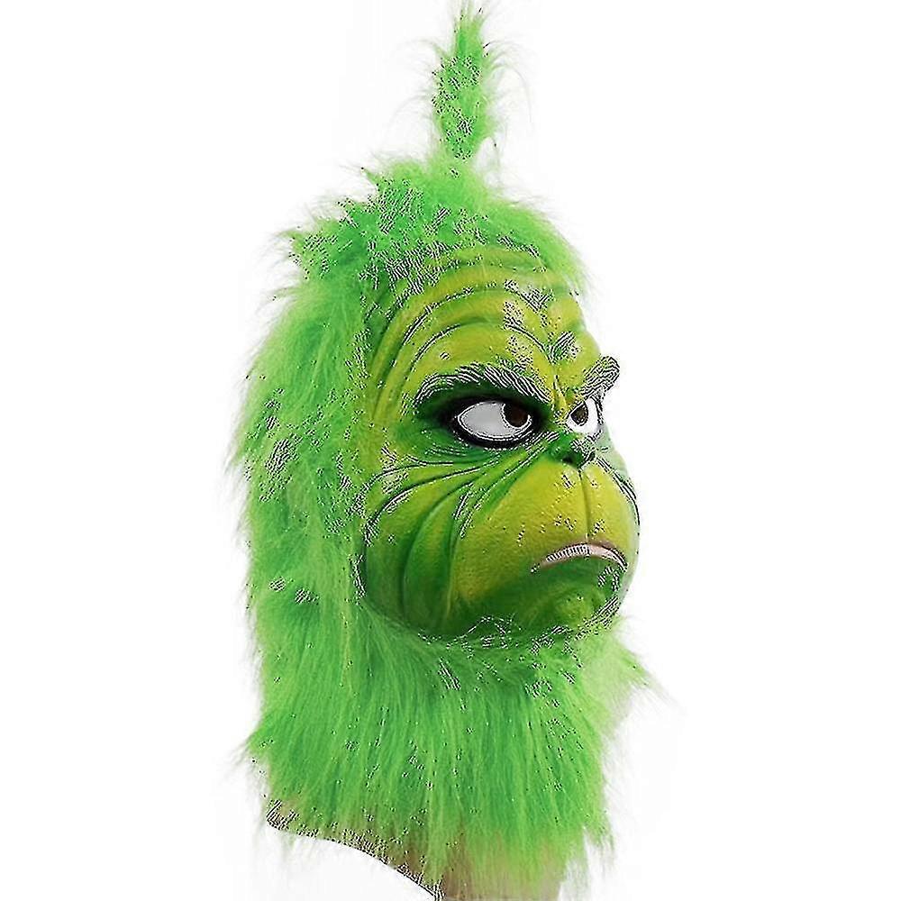 Natale Il Grinch Full Head Latex Mask Xmas Hat Monster Guanti per adulti La maschera di Natale del Grinch C