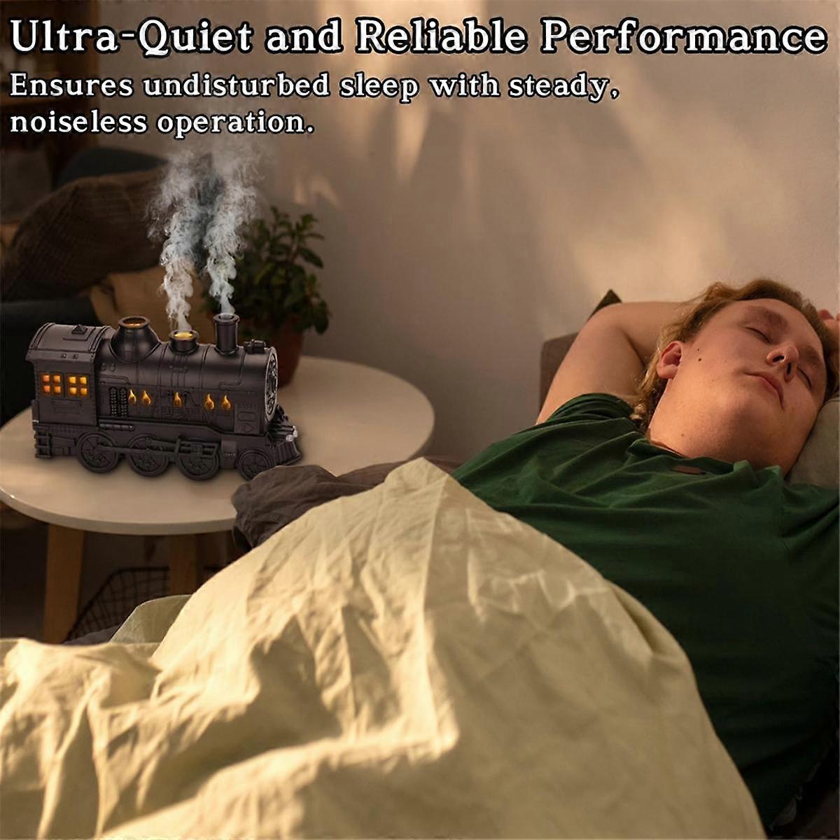 USB Humidifier 300ml Train Shaped Essential Oil Diffuser with Quiet Cool Mist 2 Lighting & 2 Mist M