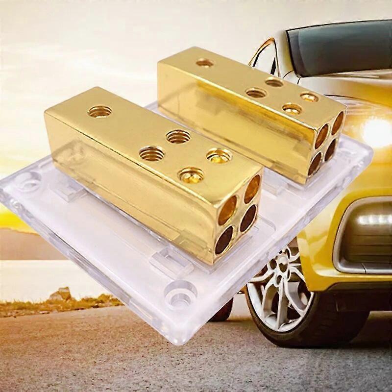 8-Way 4/8 Ga Car Audio Amp Power Ground Cable Splitter Auto Distribution Block For Car Truck Trailer RV Etc Car Accessories