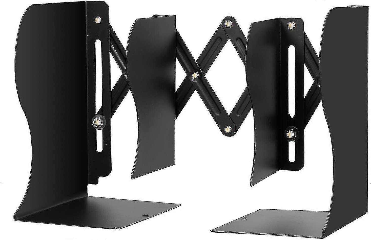 Metal Iron Bookends, Adjustable Bookends Expandable Bookcase Bookend Stand