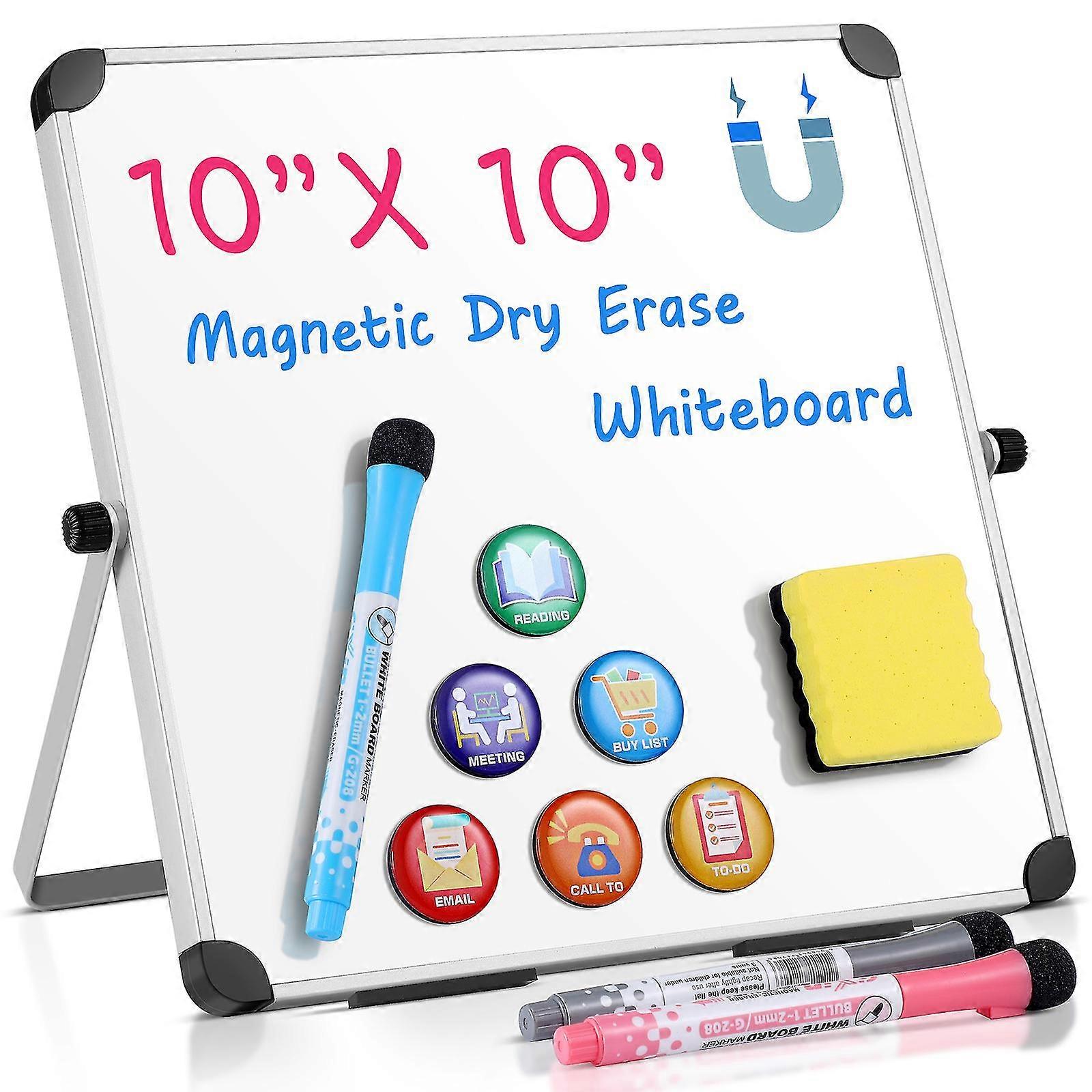 Homemaxs 10 X 10 In Dry Erase Board Double Sided Desktop Standing White Board Tabletop Message Board Reminder For School Home Office