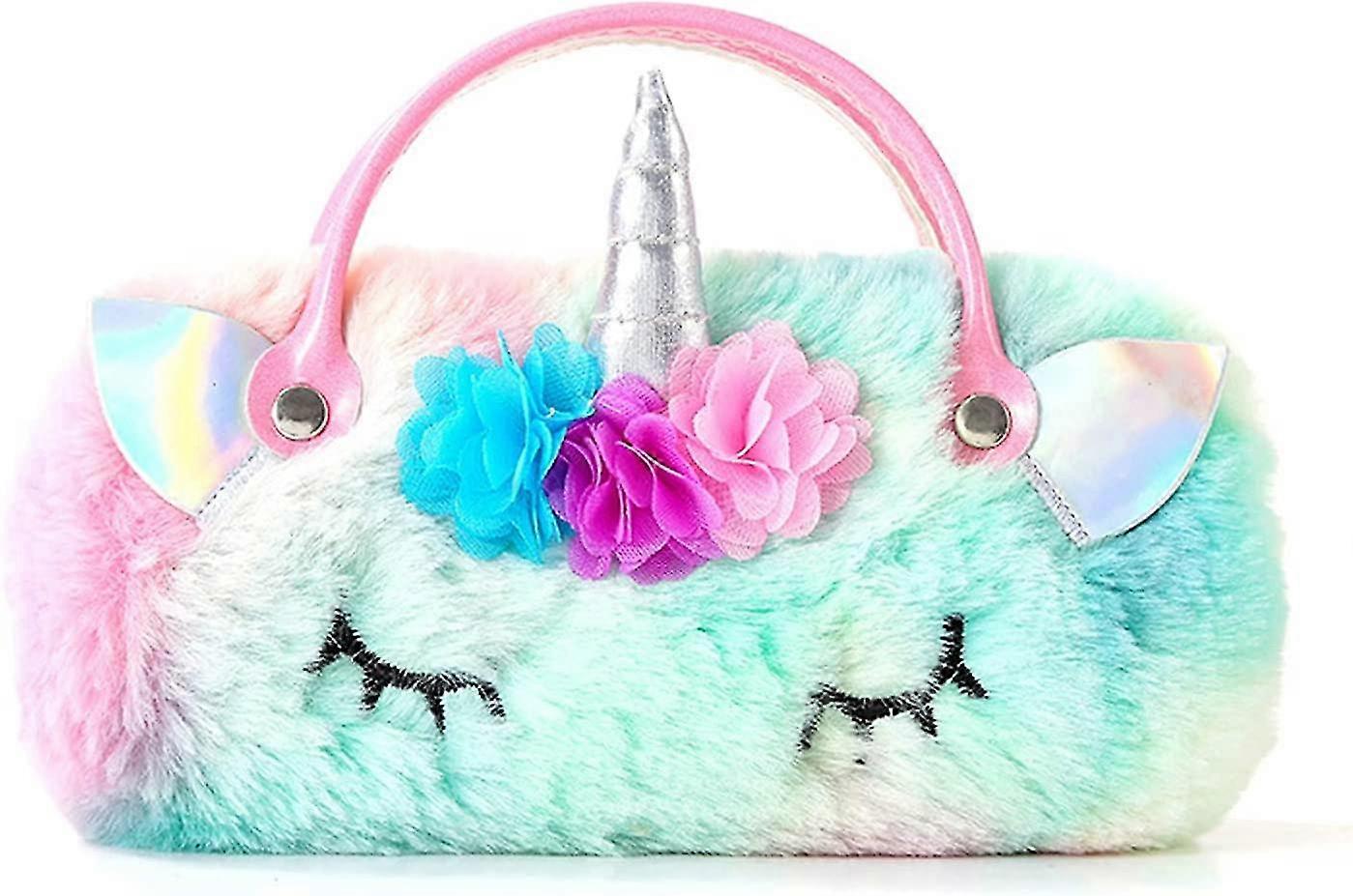 Plush Unicorn Kids Glasses Case, Mermaid Hard Sunglasses Case For Girl Boy 18*8.5cm