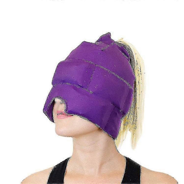 Facial Cold Compress Head Cover Purple 1 Piece