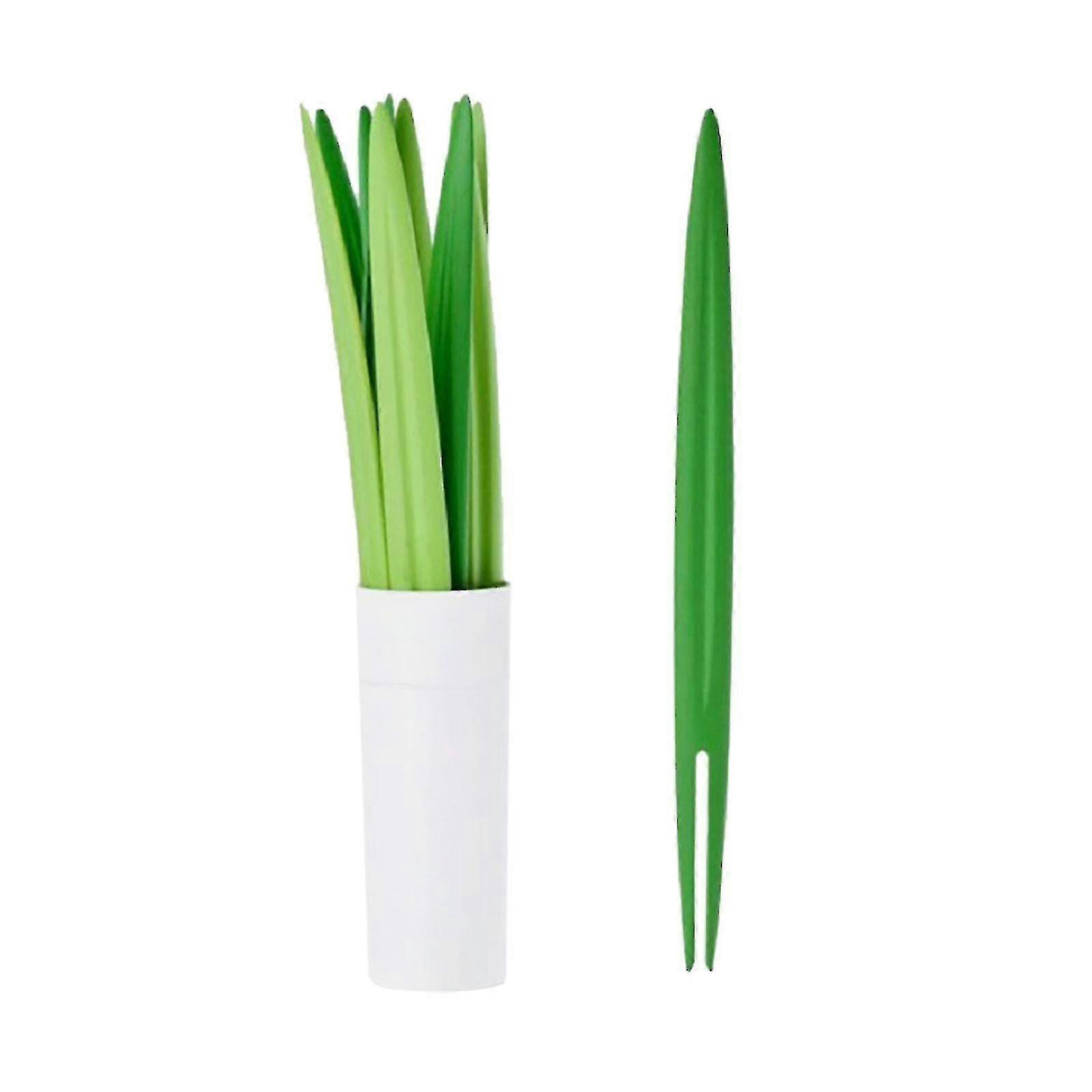 Bamboo Leaf Leaf Shaped Fruit Fork Skewer Fruit Skewer Kitchen Utensils 10pcs