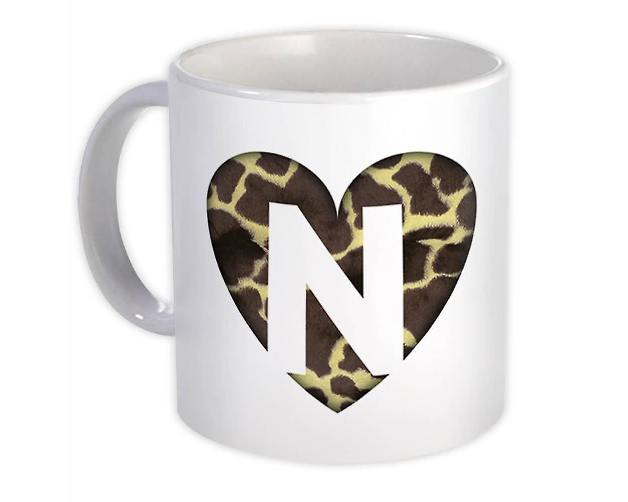 Geschenkbecher: Monogramm Buchstabe N Giraffe