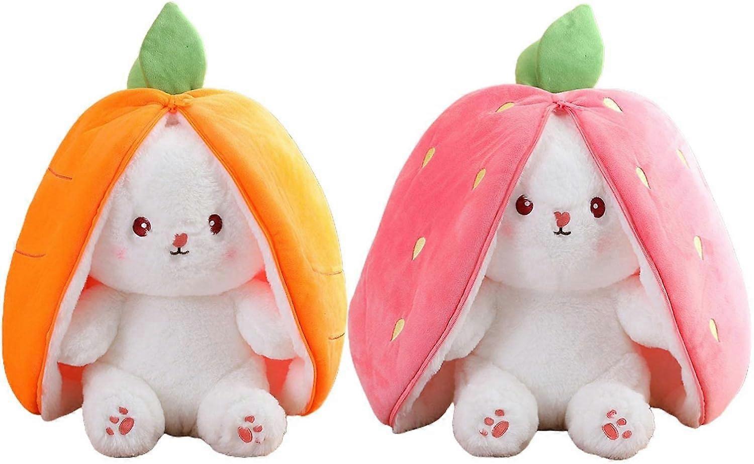 Kaninchen-Plüschtier, Plüschhase, Osterhasen-Plüschtiere, Niedliche Hasen-Plüschpuppe, Kaninchen-Plüschtier in Karotten oder Erdbeeren eingewickelte Geschenke, Hase