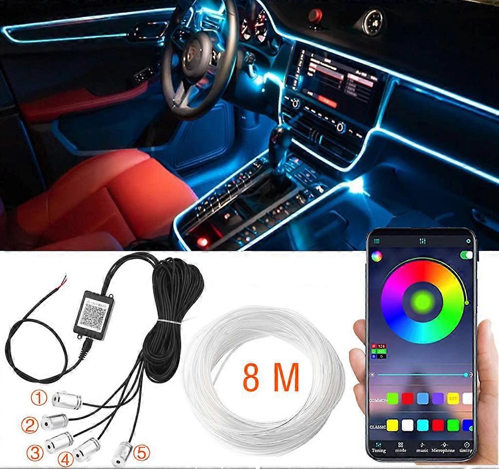 Car Interior Neon RGB Led Strip Lights 4/5/6 in 1 Bluetooth App Control Decorative Lights Ambient Atmosphere Dashboard Lamp 12V